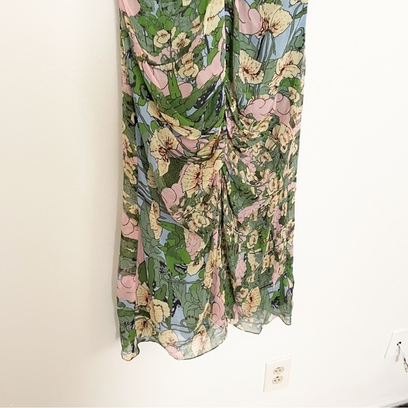 Cooper by Trelise Ruched Floral Print Midi Dress Long Sleeves Size NZ 10 US 6 - Picture 3 of 16